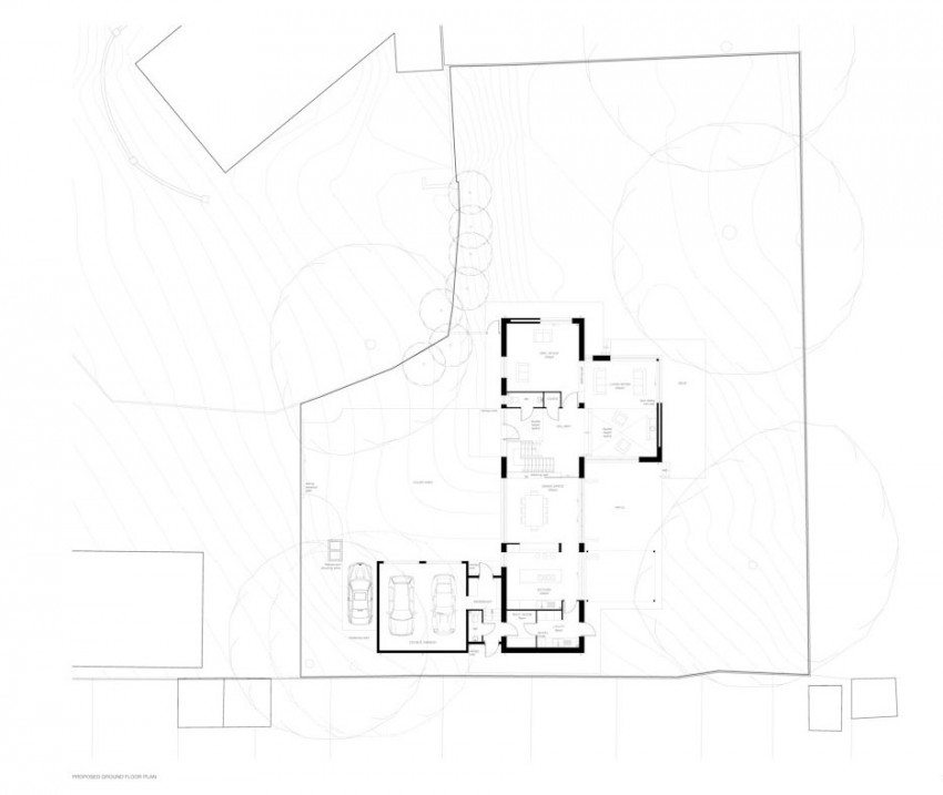 แบบแปลน แบบบ้านร่วมสมัย 2 ชั้น โทนสีดำ