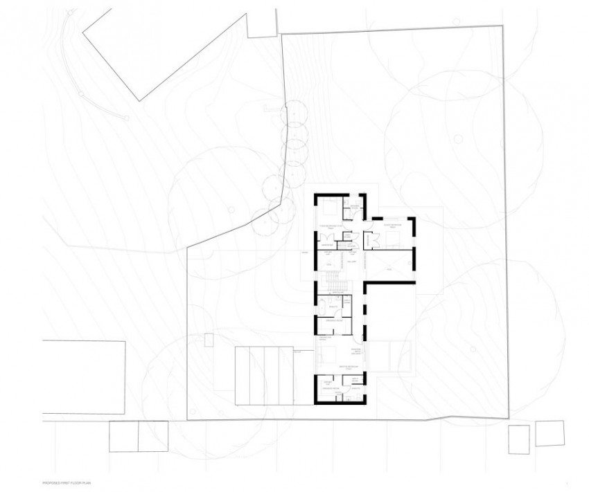 แบบแปลน แบบบ้านร่วมสมัย 2 ชั้น โทนสีดำ