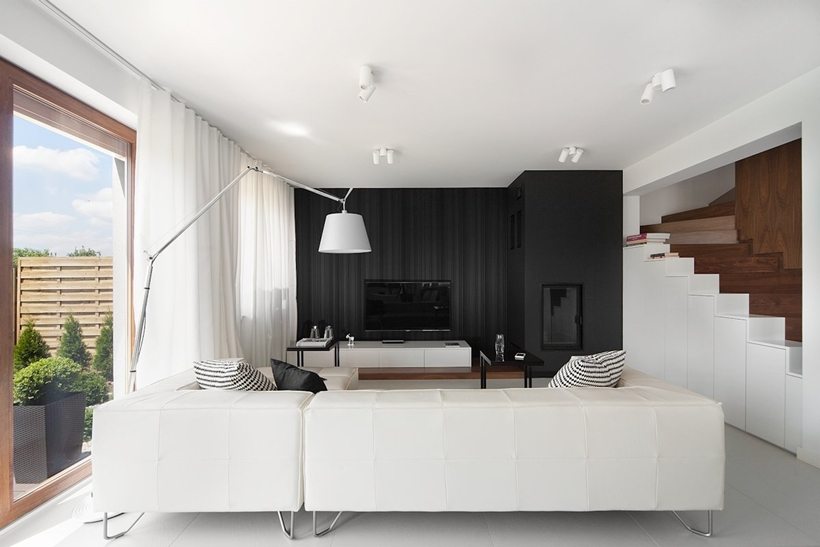 ไอเด ยตกแต งภายในบ านขนาดเล ก ด วยส ขาวดำท โทนและไม วอลน ท สวยสบาย บ าน ตกแต งบ าน diy แบบบ านสวย เฟอร น เจอร บ านและสวน