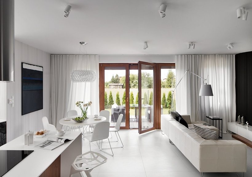 ไอเด ยตกแต งภายในบ านขนาดเล ก ด วยส ขาวดำท โทนและไม วอลน ท สวยสบาย บ าน ตกแต งบ าน diy แบบบ านสวย เฟอร น เจอร บ านและสวน