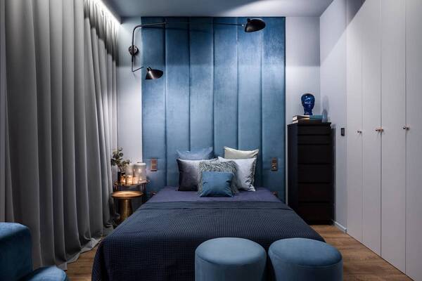 โทนสีแต่งห้องนอน-โทนสีฟ้าน้ำเงิน