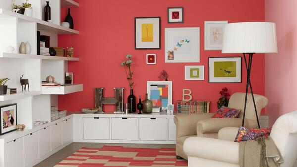 โทนสีแต่งห้องนอน-โทนสีแดงชมพู